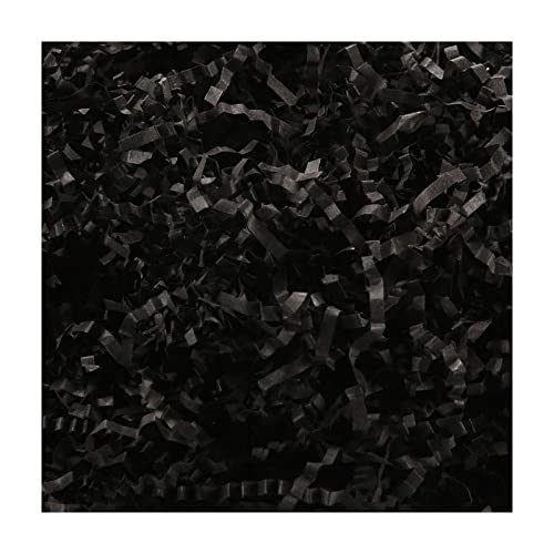 PACKHOME Black Crinkle Cut Paper Filler for Gift Baskets and Wrapping