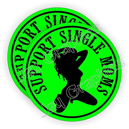 {Pair} SUPPORT SINGLE MOMS Hard Hat Stickers