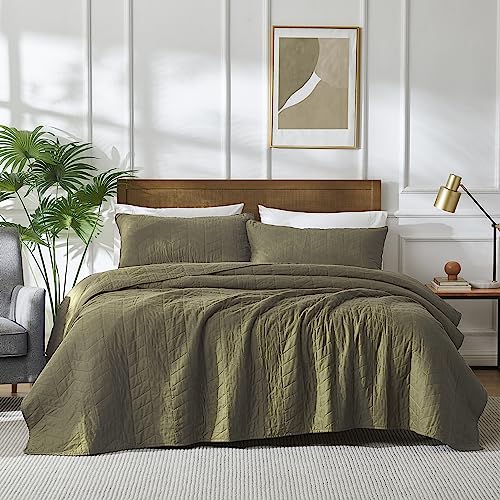 Palassio Green Cotton Quilt Bedding Set - Queen Size