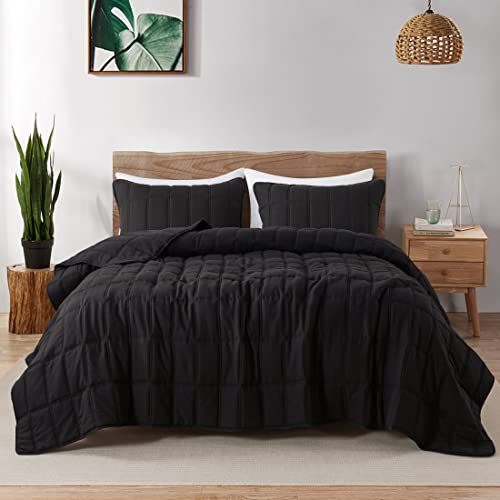 PALASSIO Black Quilt Queen Size Bedding Sets