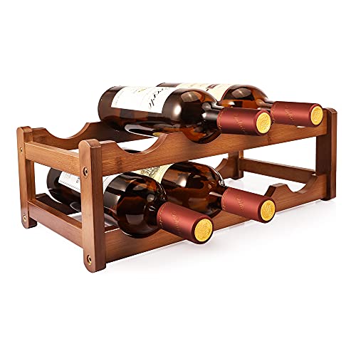 PAMISO 2-Tiers Bamboo Wine Rack - Stylish and Practical Storage Solution