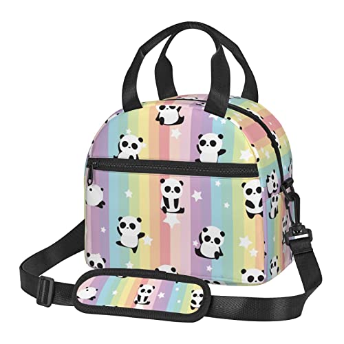 Panda Lunch Box Portable Neoprene Lunch Bags