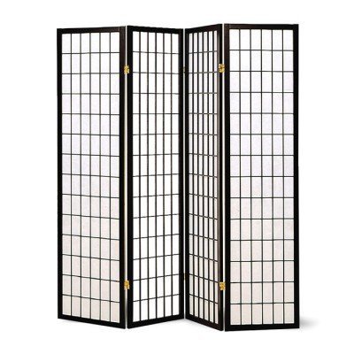 Panel Shoji Screen Room Divider 3-10 Panel (4 Panel, Black, White, Cherry, Natural)