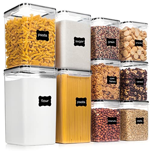 PRAKI Large Airtight Food Storage Containers 5.2L / 195oz, BPA Free, 4pcs  Pantry Kitchen Organization Set for Flour, Sugar, Baking Supplies, Plastic