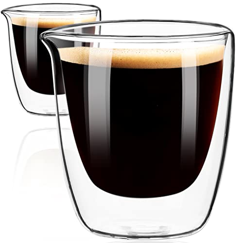 Customizable Logo 2.7oz Double Wall Glass Coffee Mug Espresso Cups Thermal  Insulated Glasses