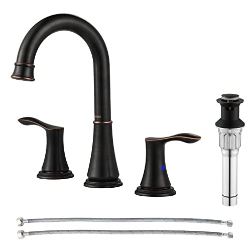 PARLOS Oil Rubbed Bronze Bathroom Faucet with Metal Pop Up Drain