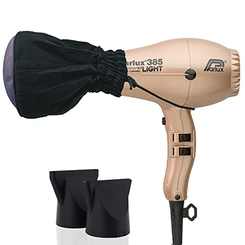 Parlux 385 Powerlight Ionic and Ceramic Hair Dryer with Metal Mesh Diffuser (Bundle)