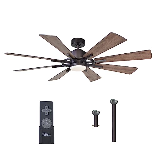 Parrot Uncle 60 Inch Farmhouse Outdoor Ceiling Fan with Lights and Remote