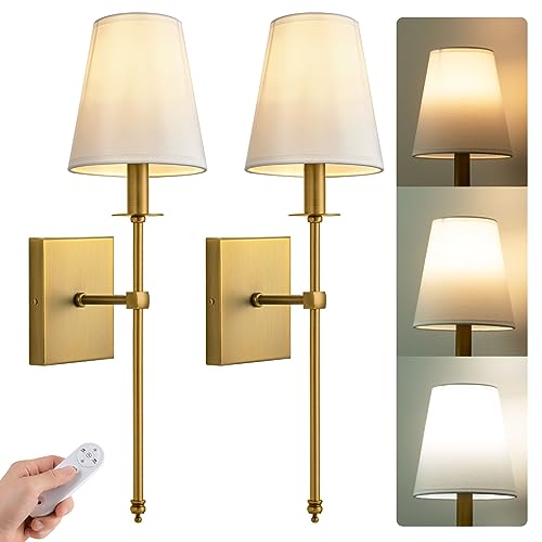 PASSICA DECOR Battery Operated Wall Sconces Set of 2