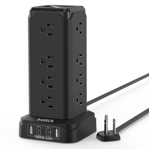 PASSUS Power Strip Surge Protector with 16 Outlets and 4 USB Ports