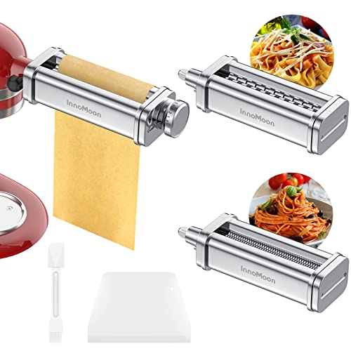 FavorKit Pasta Maker Attachment for KitchenAid Mixers,3 in 1 Set Included  Pasta Sheet Roller, Spaghetti Cutter, Fettuccine Cutter Accessories and