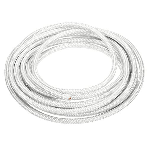 PATIKIL 16.4 Feet 11AWG Electronic Wire, Insulated High Temperature Resistant Electrical Flexible Mica Cable for Lamp Boiler Heater, White