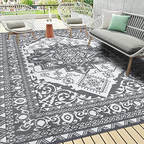 Outdoor Rugs for Patio Clearance - 5'x8' Waterproof Indoor Outdoor Rug  Carpet Retro Square Moroccan Stickers Area Rug for Picnic Beach Porch Deck