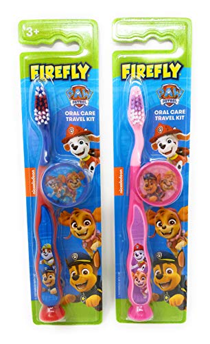 PAW Patrol Kids Toothbrush Set with Suction Cup - Soft Bristles, Pack of 2