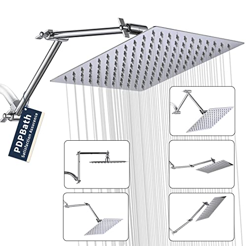 Stainless Steel High Pressure Rainfall Showerhead with Extension Arm