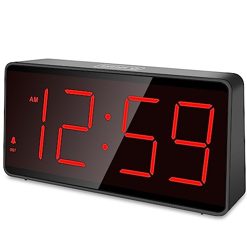Peakeep Digital Clock - Large Big Numbers, Adjustable Volume, Cordless