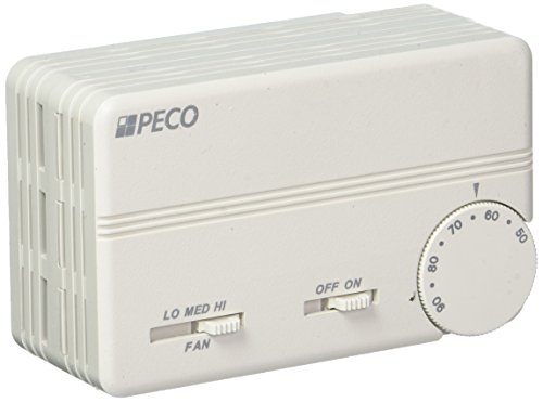 PECOTB155-048 3-Speed Fan Coil Programmable Thermostat - Line Voltage White