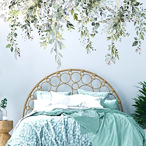 Peel and Stick Green Plants Leaves Wall Decals