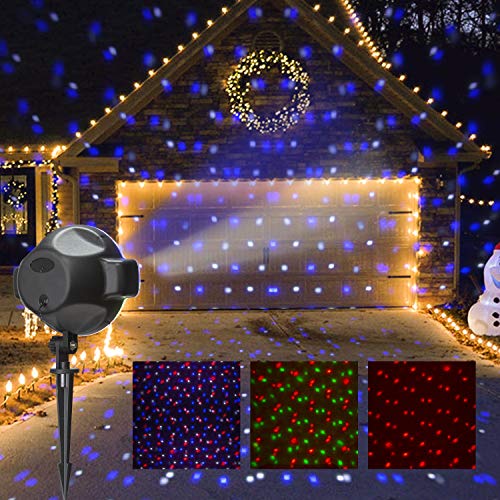 PEIDUO RGBW Outdoor Christmas Projector Lights with Snowflake Effect