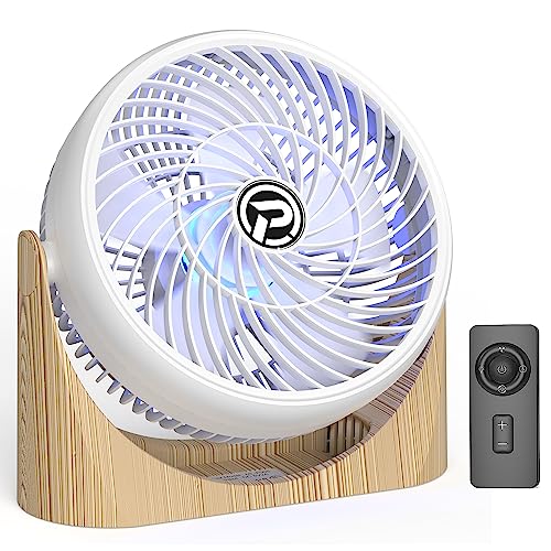 PELANZENHAU 8" Table Fan with Remote, USB Power, RGB Light & Timer