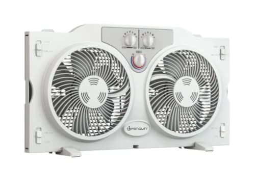 Penguin 9" Twin Window Fan, White