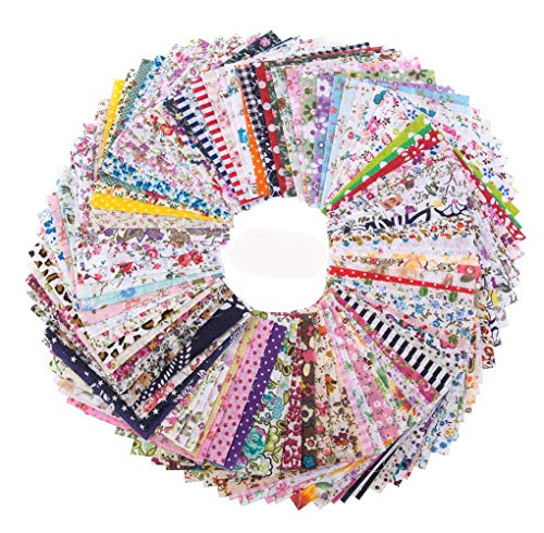 Penta Angel 100-Piece Assorted 4x4 Inch Cotton Fabric Bundle