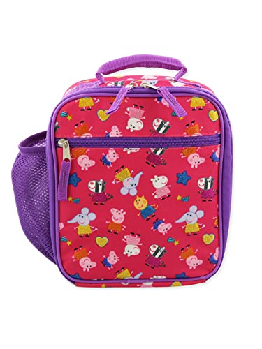 Girls Peppa Pig Small Backpack 11 & Insulated Lunch Bag Purple Set –