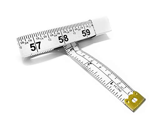 60 Inch Double Sided Fractional/Metric Tape Measure - White