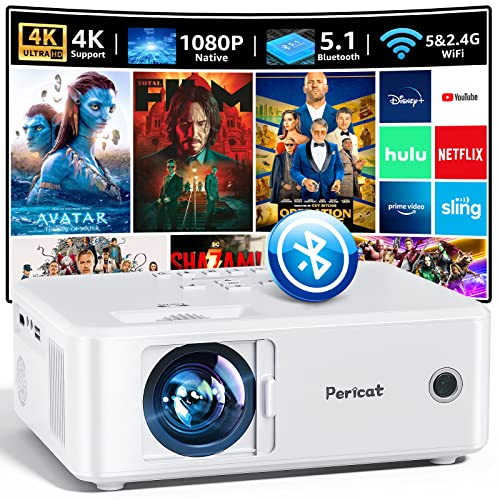 Pericat WiFi and Bluetooth 1080P Movie Projector