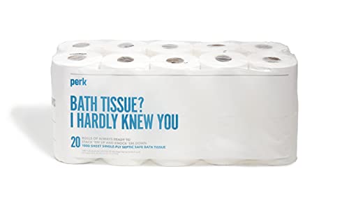 Perk Septic Safe 1-Ply Toilet Paper - 20 Rolls/Pack