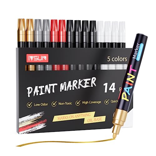 Permanent Oil Based Paint Pens, 14 Pack - Versatile and High-quality