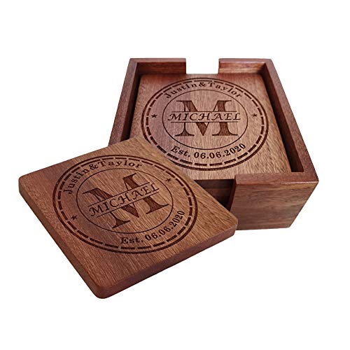 Personalized Engraved Wood Coasters