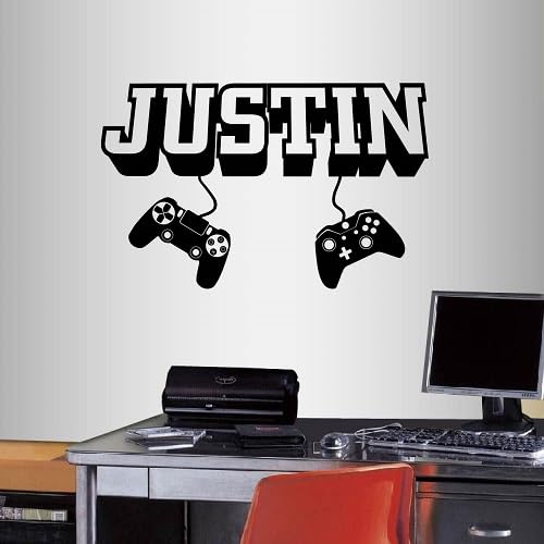 Personalized Name Gamer Controller Wall Vinyl Decal