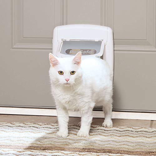 PetSafe 4-Way Locking Cat Door: Tinted Privacy Flap, Weatherproof & Easy Install