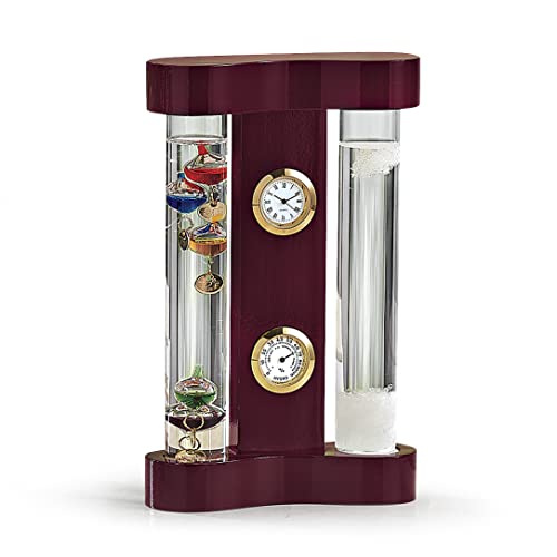 Clear Glass Tabletop Galileo Thermometer with Colorful Temperature