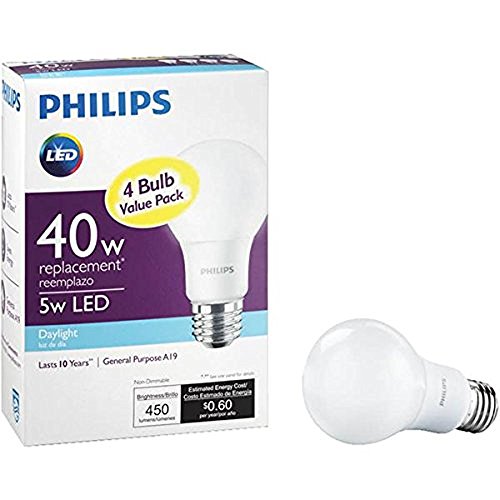 PHILIPS 469809 40W Daylight LED Bulb 4-Pack, 4 Count