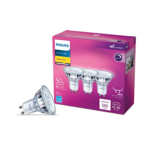 Philips Dimmable LED MR16 Bulb, Bright White, 3-Pack