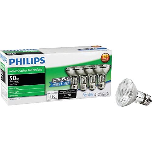 PHILIPS PAR20 Halogen Floodlight Light Bulb-4 Pack