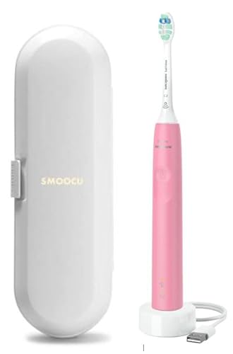 Philips Pink Electric Toothbrush 4100 with Smoocu Carrying Case