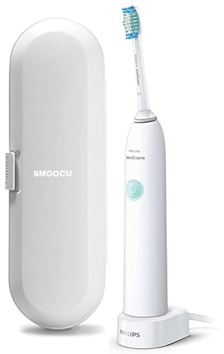 PHILIPS Sonicare Corded Electric DailyClean Rechargeable Toothbrush with Smoocu Case, SmarTimer and Quadpacer