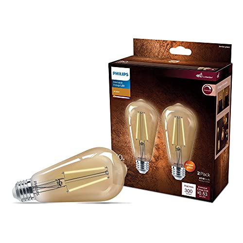 Philips Vintage Amber ST19 Filament LED Bulbs