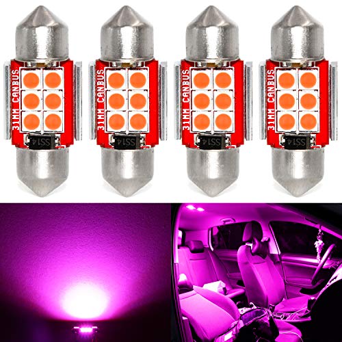 PHINLION Super Bright DE3175 LED Purple Bulb Pack of 4