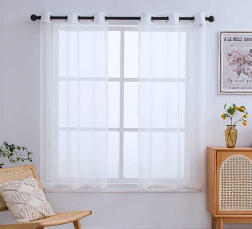 PI White Sheer Curtains