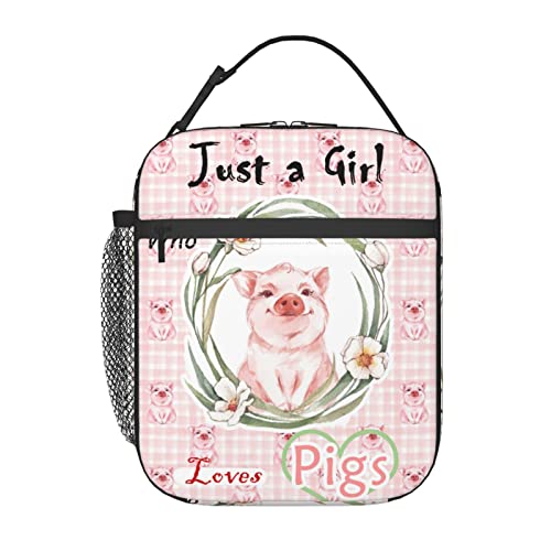 Pig Lunch Bag for Women Men Insulated Lunch Box