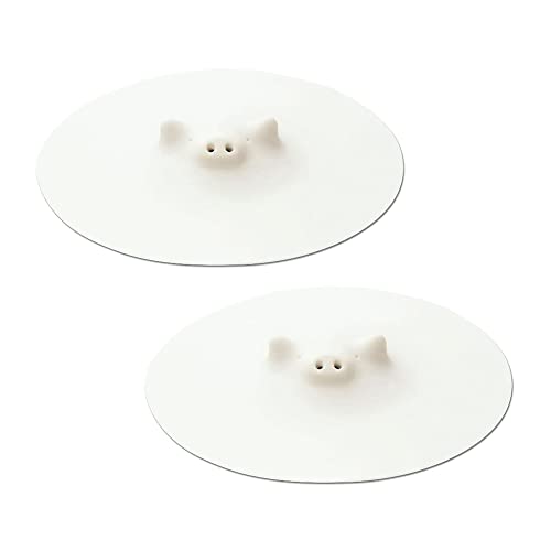 Multipurpose Piggy Steam Lids - Set of 2 - 6.9 in - White