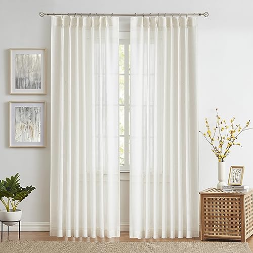 Pinch Pleated Linen Curtains for Living Room
