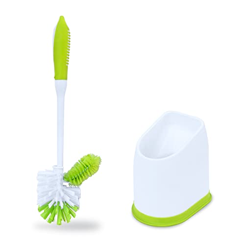 Toilet Bowl Brush Holder Set: Bathroom Deep Cleaning Toilet Cleaner  Scrubber Under Rim with Curved Bristle for Dead Corner Clean - Hidden  Modern Rv Toilet Decorative Accessories with Caddy - White A-white