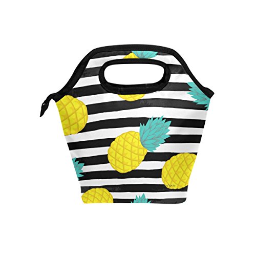 Pineapple Stripes Lunch Tote Bag