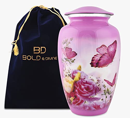 Pink Butterfly Cremation Urn