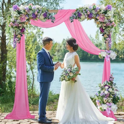 Pink Chiffon Wedding Arch Draping Fabric